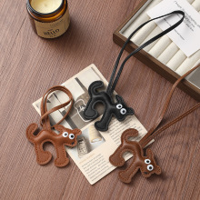 新品皮革大眼狗充棉挂件DIY服装饰品配件汽车钥匙扣包包挂饰