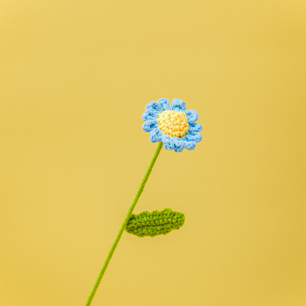 Acabado hecho a mano ganchillo lana tejida Margarita ramo creativo flor eterna regalo del Día de San Valentín novias regalo