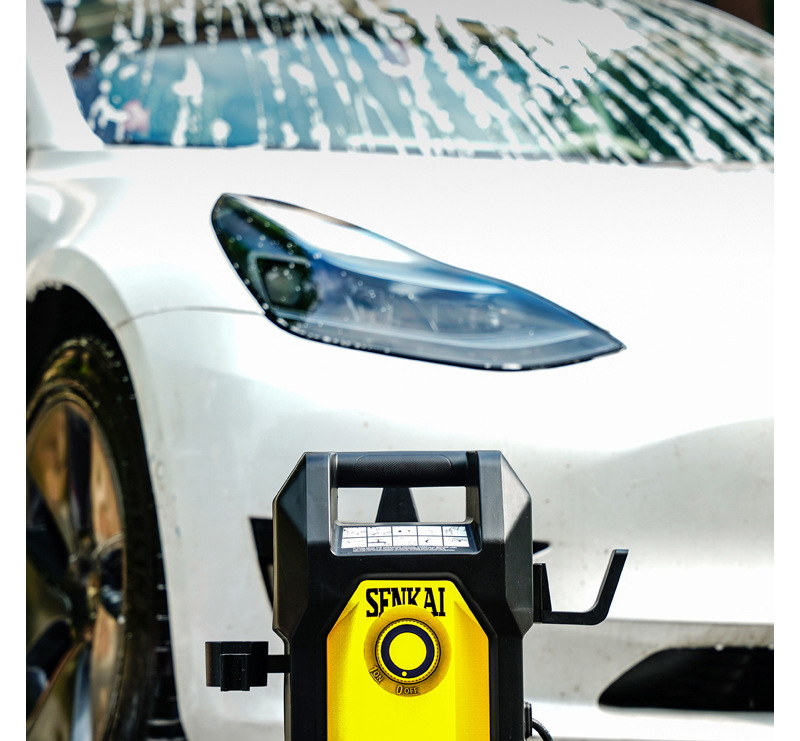 Shenkai High-Pressure Cleaning Machine, Household Car Washing Machine, 220V, Four-Wheel Portable Model, 1800W, Small Batch Minimum Order