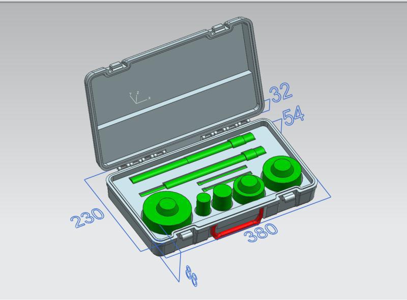 9件套墙壁开孔器工具箱 穿墙钻头工具箱 空调打孔器扩孔器工具箱