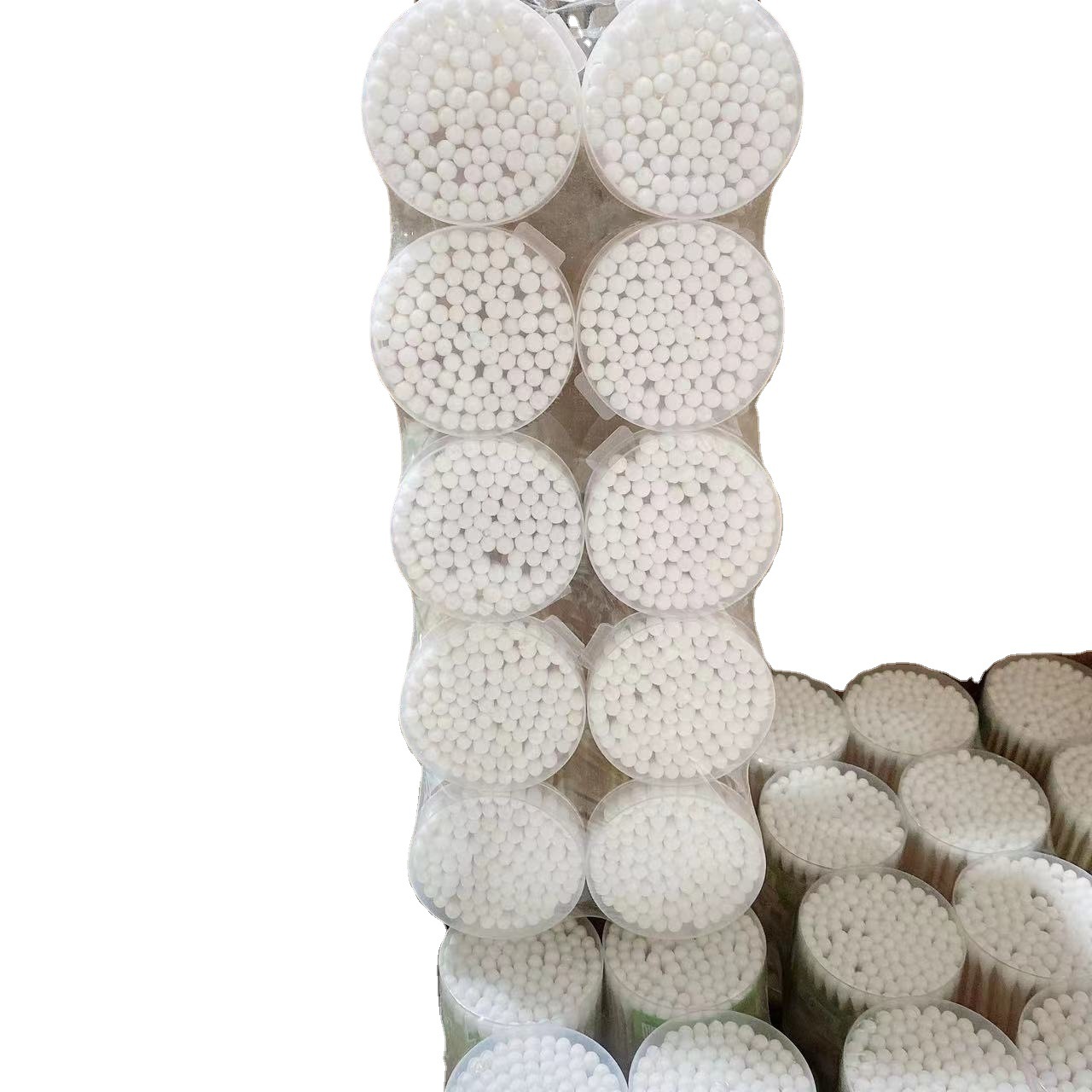 Hisopo de algodón de doble cabeza hisopo de algodón de maquillaje de madera hisopo de algodón de belleza desechable 120 piezas en caja lote de tiendas departamentales de 2 yuanes