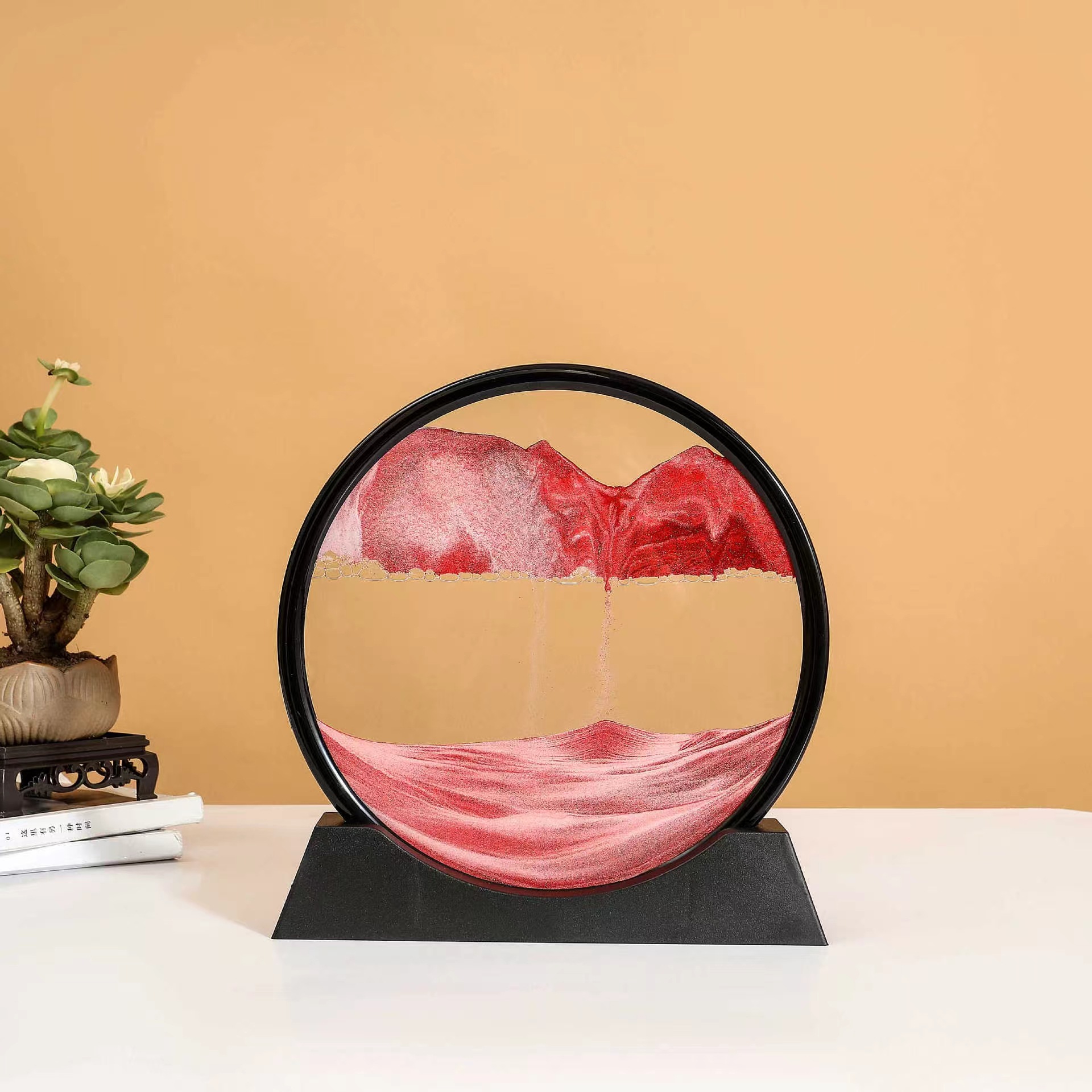 12inch black frame red sand [diameter 26cm ]—diy material package