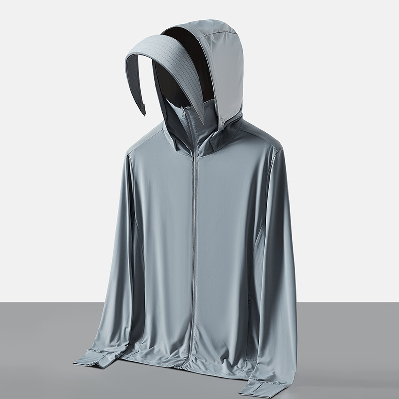 Upf50+ Sun Protection Clothing for Men, Summer Ice Silk Thin Breathable Jacket, Uv Protection Skin Clothing, Fishing Clothing for Women
