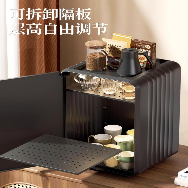 收纳箱家用中古风客厅卧室轻奢带盖整理箱高颜值可调节分层储物箱|undefined