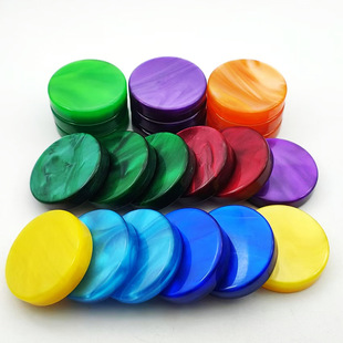 Customized Acrylic Marble Chess Pieces Printed and Engraved Logo Entertainment Game Chess Flying Chess Disc Chess Pieces