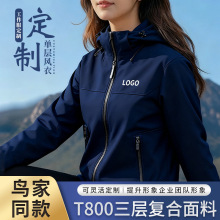 大牌平替鸟家同款风衣工作服外套定制印LOGO单层连帽冲锋衣秋冬装