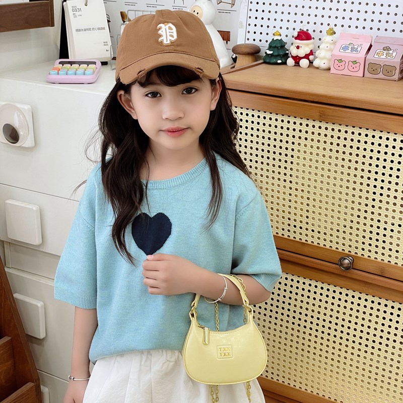 Bolso de hombro para niños y niñas de estilo coreano simple color sólido estilo occidental mini bolso de cadena para padres e hijos 2025 nuevo bolso para niños