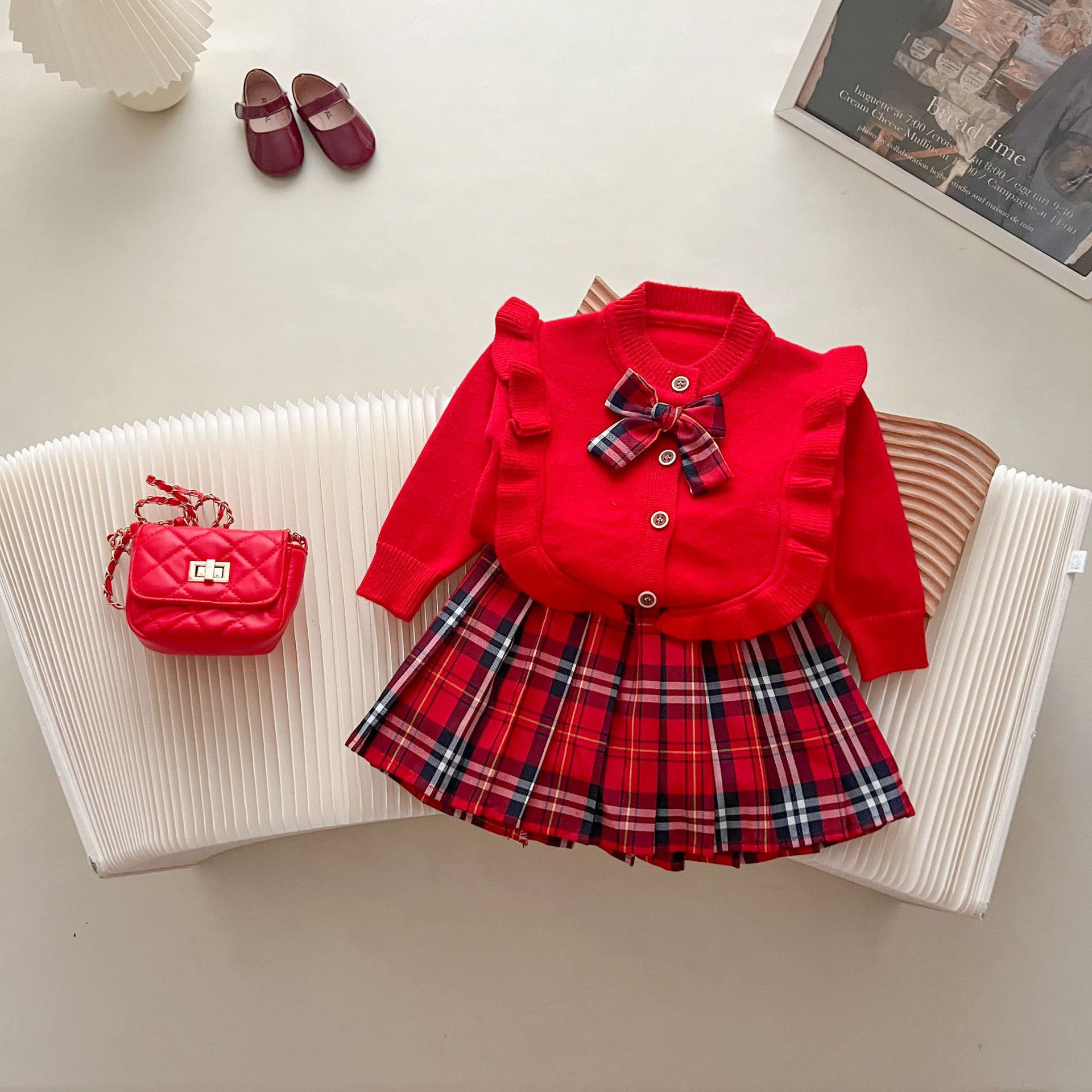 JINYONG Sweater Todelt JK Ny Baby Prinsesse Kjole Pige Sæt Efterår Børnetøj_voghion.com