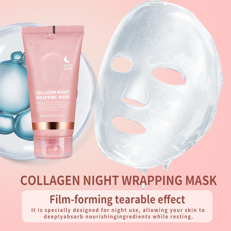 跨境爆款FACEMASK胶原蛋白涂抹面膜面部保湿补水睡眠面膜撕拉外贸|undefined