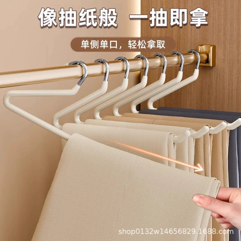Trousers, non-slip hanger for home use, storage system