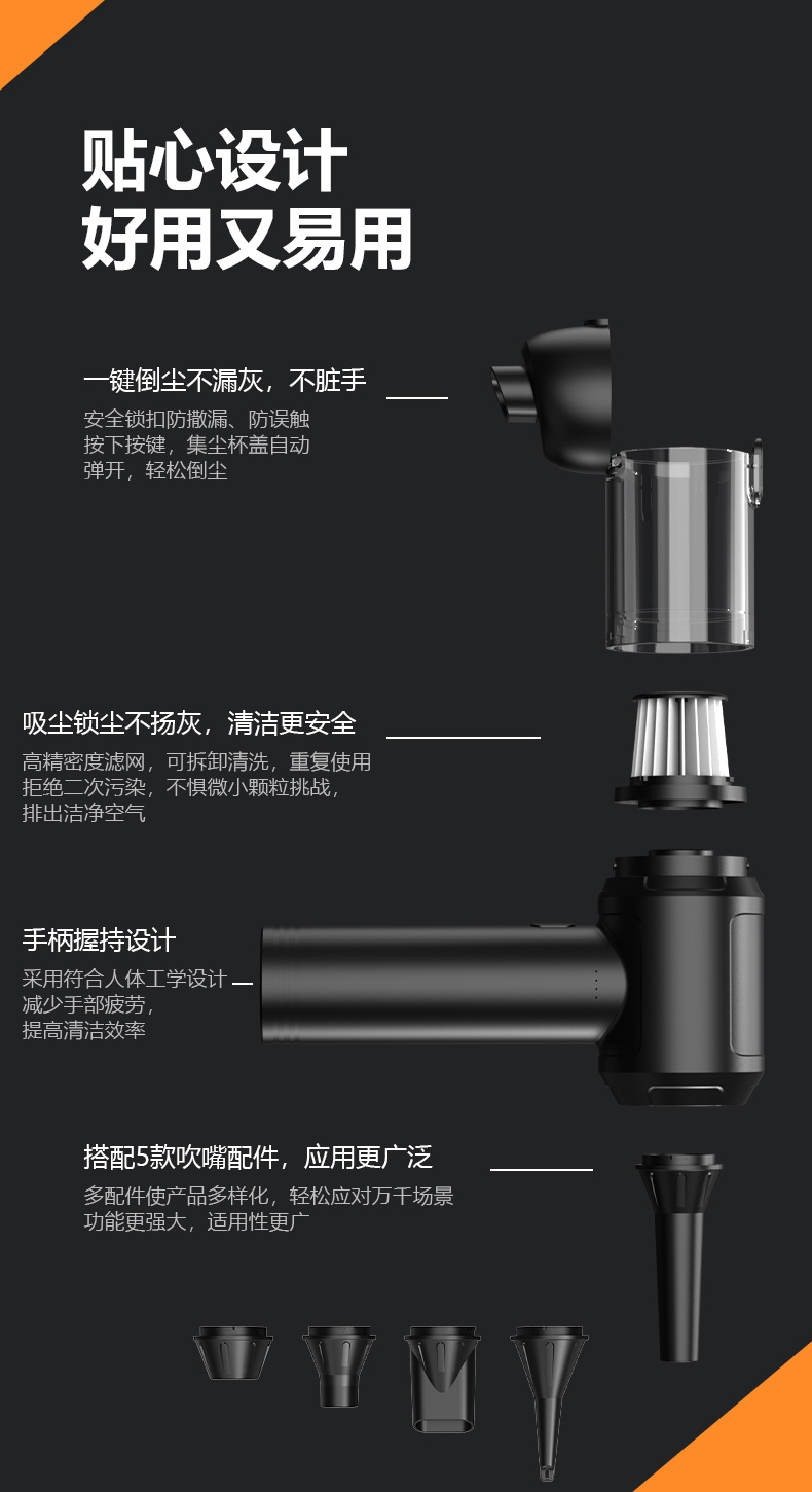 Cross-Border New Popular Car Vacuum Cleaner, Handheld Small Wireless Dust Blower, Portable High-Suction Dust Remover Wholesale