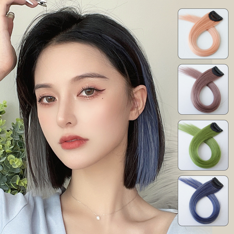 Color hanging ear hair dyeing piece short hair wig piece gradient wig hair piece dyed wig strip short short hair piece