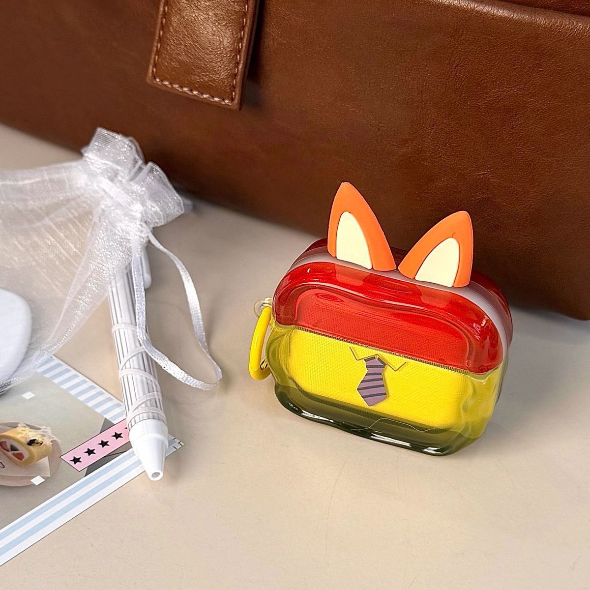 Ins Cartoon Rabbit Fox para Apple auriculares AirPods 3 / 4 auriculares pro3 cubierta protectora de caja suave image 5