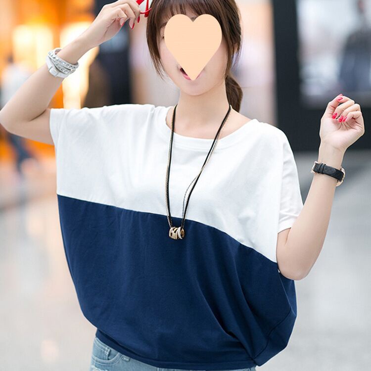 High-Quality Women's T-Shirt In A Mixed-Color Design, Large Size Size 2507 , Available In The Korean Summer Style._ecoleips.com