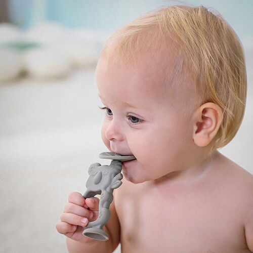 Koala baby silicone teether, molar stick, toothbrush, two-in-one teether, baby anti-eating hand comfort toy