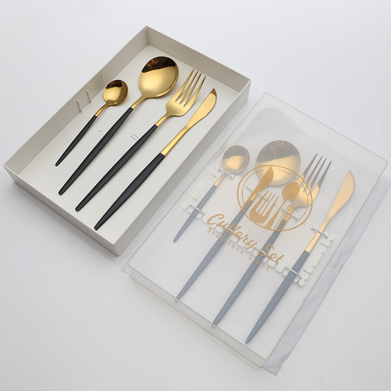 화이트 박스-16개 세트-블랙 골드