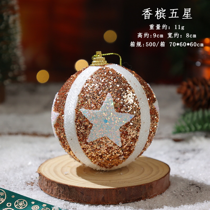 8cm bola de Navidad decoración de árbol de Navidad colgante de bolas de colores colgante colgante de Navidad decoración de Navidad accesorios de decoración