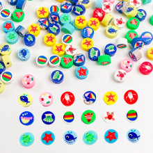 软陶切片10MM动物穿孔切片5mm厚度直孔跨境DIY套装配件材料软陶片