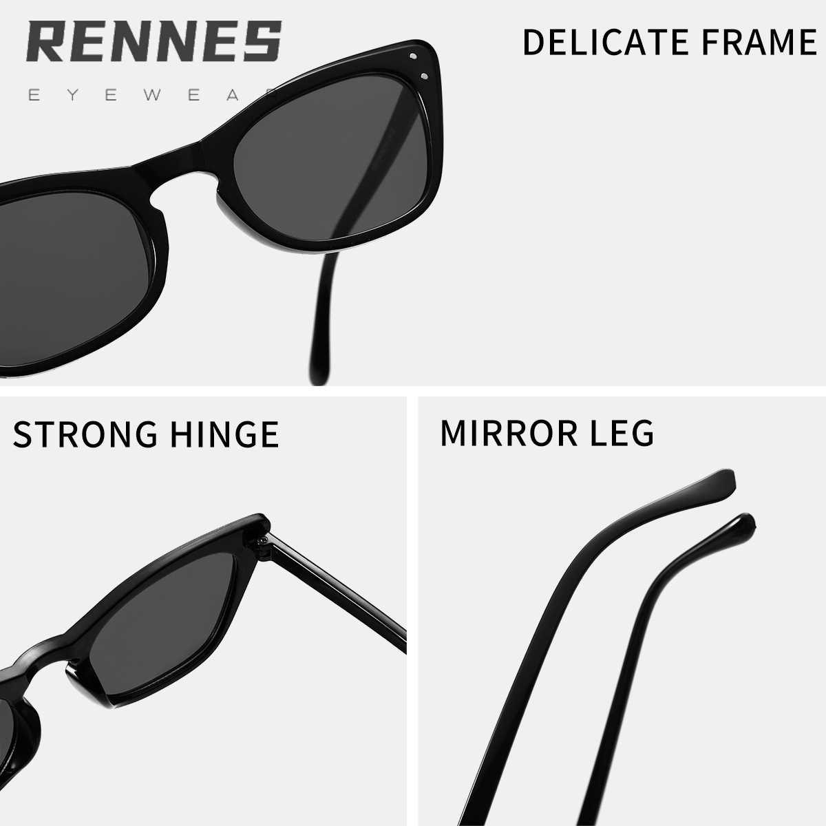 2023 nuevo marco de estampado de leopardo retro gatito Ojo de hombres y mujeres transfronterizos moda gafas de sol a juego