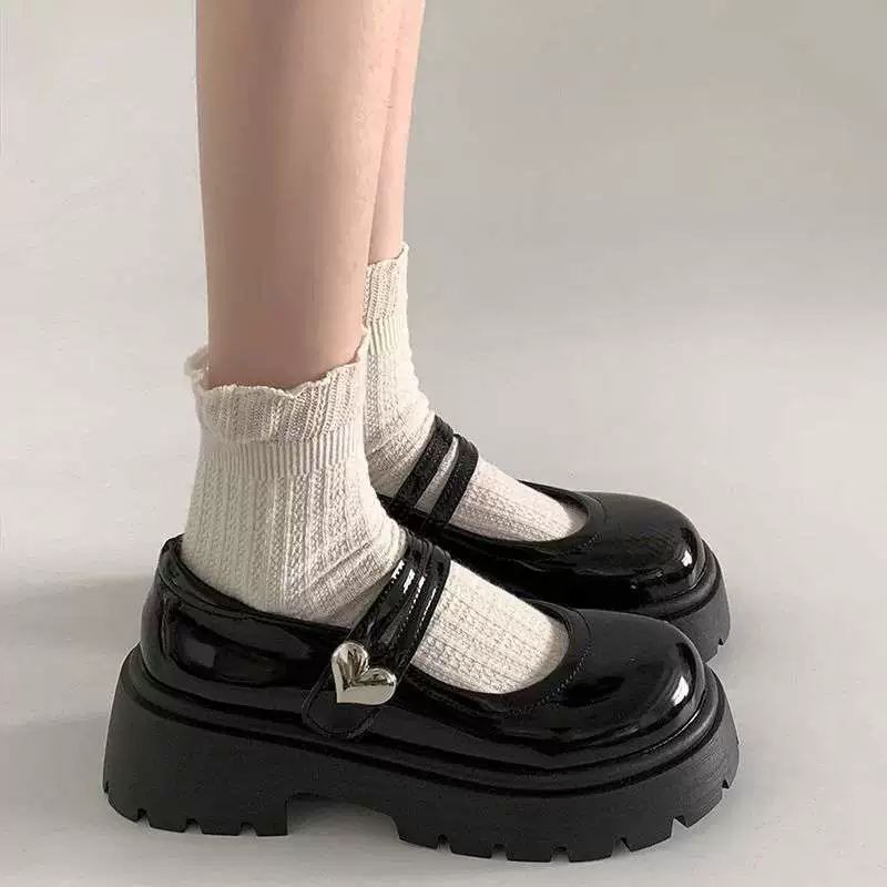 Черные круглые туфли на толстой подошве в стиле Мэри Джейн для женщин, новые летние ретро-туфли на небольшом каблуке с юбкой, 2025 год.