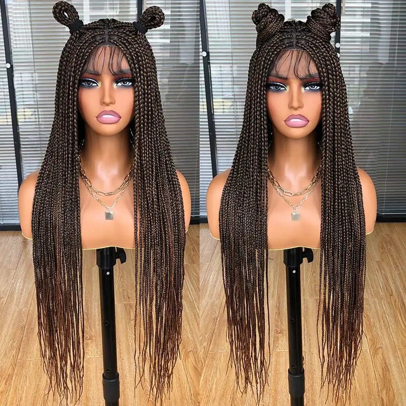European and American chemical fiber foreign trade full lace three-strand braid hair cover African wig dirty braid new wig in stock wholesale