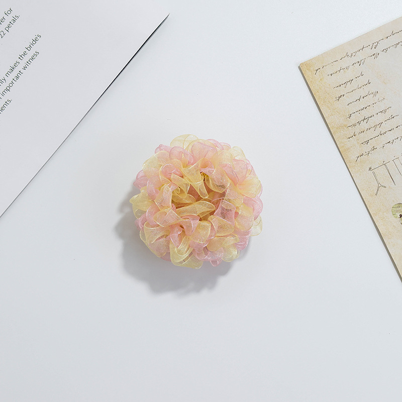 Cabeza de hilo de malla de alta elasticidad bola de cabello cuerda de cabello correa de cabello fresco dulce tocado de cabello de cabello de cola de caballo alta anillo de cabello