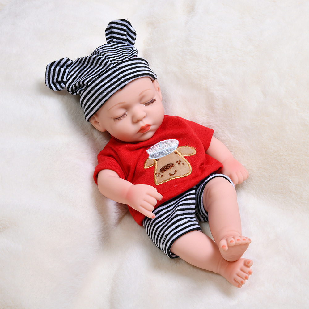 Simulación bebé renacido muñeca 30cm vinilo muñeca suave pegamento bebé dormir calmante niños jugar casa juguete