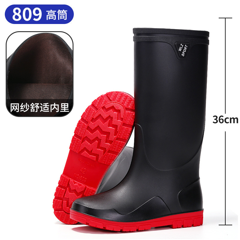 Reflector nocturno de la escuela secundaria baja botas de lluvia para hombres viajes seguros de pesca sitio de construcción de montaña anti-deslizante zapatos de agua zapatos de goma
