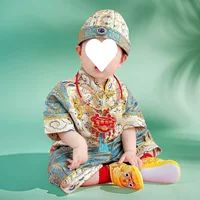 Летний костюм в китайском стиле для первого дня рождения мальчика, новый, для празднования дня рождения