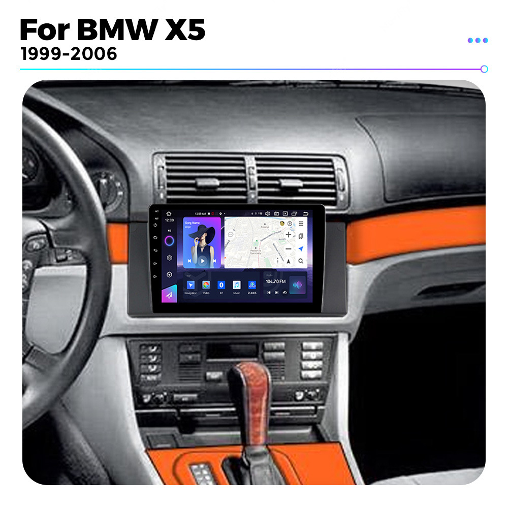 Aplicable a BMW E39 al sistema Android Carplay que invierte la pantalla de navegación multimedia del coche de Bluetooth