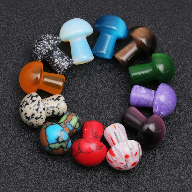 Cristal de ágata piedra semipreciosa Mini seta decoración maceta pecera DIY joyería decorativa seta transfronteriza