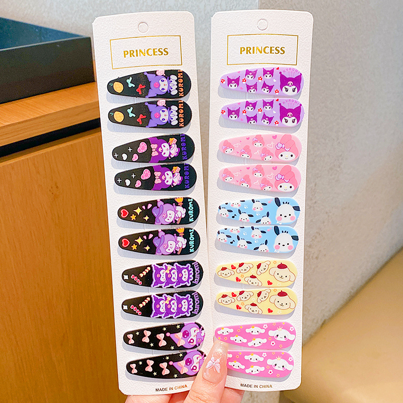 Clip de cabello auténtico para niños, clip de cabello rotos para chicas, clip de cabello no dañado, tarjeta de cabello de fresa, cartón de dibujos animados, clip de cabello lateral para bebés.