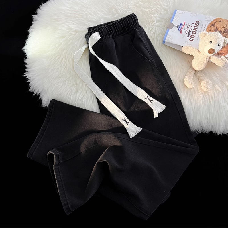 Jeans einer Modemarke für Herrenbekleidung, verschleißfest, plüschig, verdickt, warm, gerade geschnittene Hose, einfarbig, schöne und vielseitige Hose mit weitem Bein_voghion.com