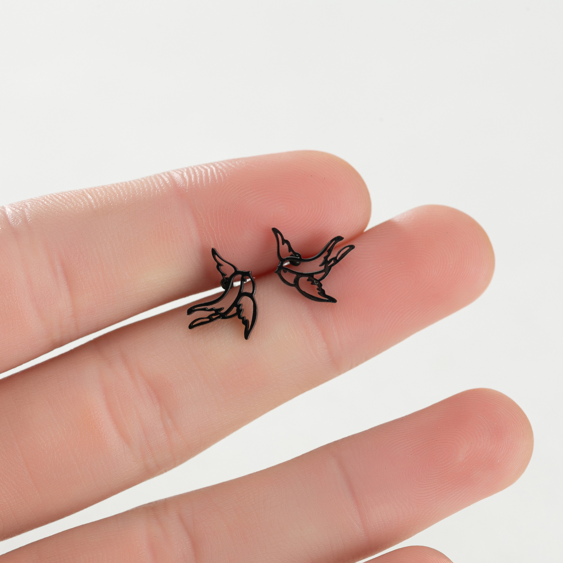 Bird Titanium Steel Ear Studs Plating No Inlaid Stainless Steel Earrings