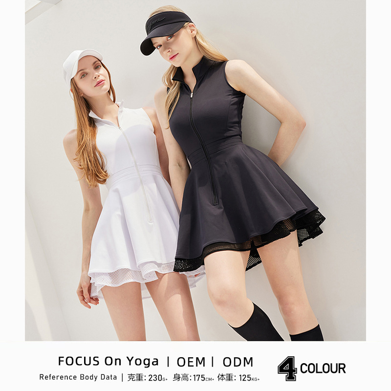 New Style Sleeveless Zippered Tennis Dress with Leggings, Slim Fit, Breathable, Outdoor Sports, Fitness, Golf Dress New Style Sleeveless Zippered Tennis Dress with Leggings, Slim Fit, Breathable, Outdoor Sports, Fitness, Golf Dress