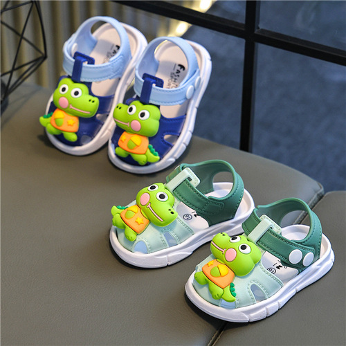 Baby Toddler Walking Shoes with Soft Upper and Bottom, Breathable for Girls and Boys, Cute Dinosaur Sandals for Summer