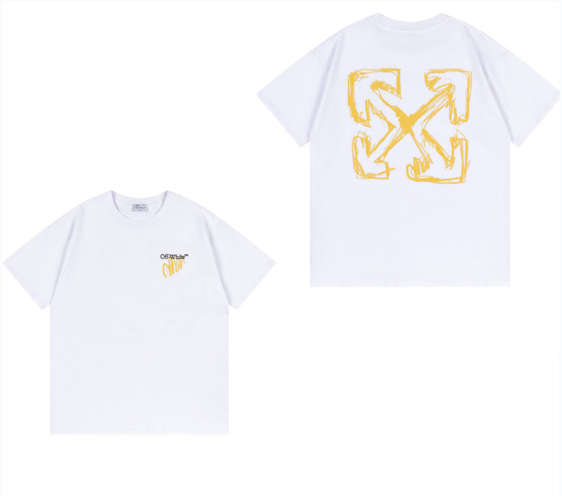 トレンディな漫画落書き油絵矢印半袖男性と女性ルーズカップル OFW 純綿半袖 Tシャツ夏 mk ゼブラ|undefined