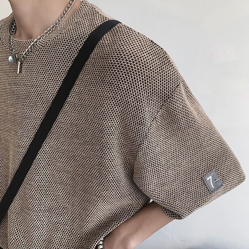 Factory direct supply minority design sense hollow short sleeve T-shirt men's summer ruffian handsome high sense heavy weight inside clothes Factory direct supply minority design sense hollow short sleeve T-shirt men's summer ruffian handsome high sense heavy weight inside clothes