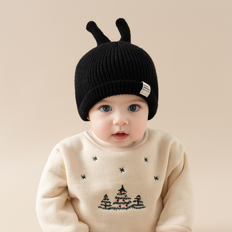 Sombrero para bebés otoño y invierno pequeño mes gorra de punto gorra de lana para bebés bebés caliente bebé bebé