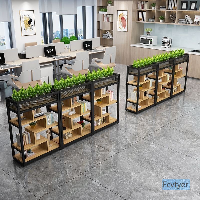 Office Wrought Iron Screen Partition Rack Floor-Standing Restaurant Fence Booth Decoration Green Plant Low Partition Flower Rack