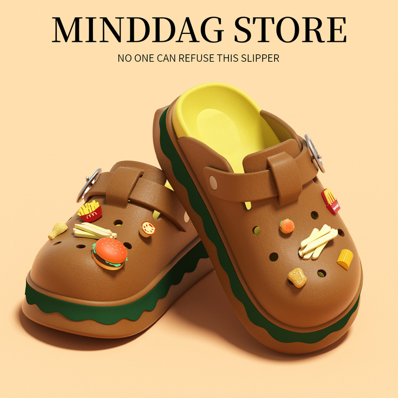 Eva Hamburger-Style Clogs for Women, Slip-On Outdoor Thick-Soled Cute Cartoon Slippers with a Soft Stepping Feel, Birkenstock-Style Closed-Toe Sandals for Men Eva Hamburger-Style Clogs for Women, Slip-On Outdoor Thick-Soled Cute Cartoon Slippers with a Soft Stepping Feel, Birkenstock-Style Closed-Toe Sandals for Men