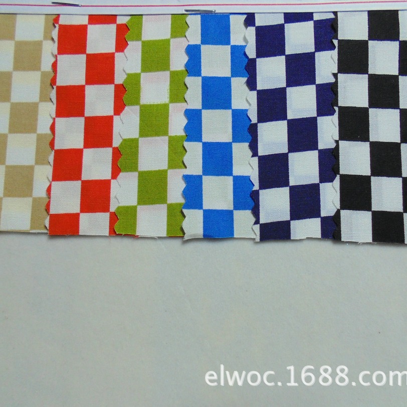 薄棉布 1厘米宽格子 方格印花布料环保 格子服饰面料 布帽2741