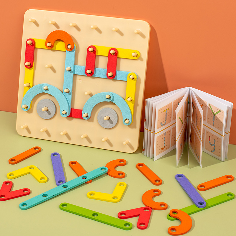 Cpc ce Montessori Variedad de formas y juegos de combinación de juguetes de columna para niños pequeños rompecabezas de educación temprana para bebés bloques de construcción de clase pequeña 2-3 años