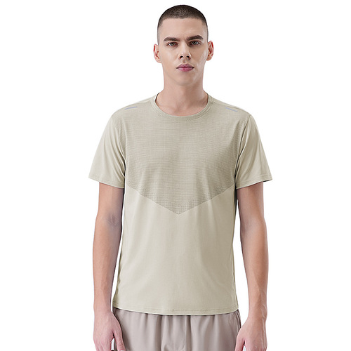 2026 New Ice Silk Cool Quick-Drying T-Shirt Men's Moisture-Absorbing and Breathable Spring and Summer Sports Short-Sleeved Fitness Running Quick-Drying Clothing