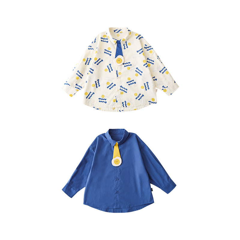 Wulibuyi niño parche muñeca desmontable tortilla tie guapo camisa primavera y otoño nuevo de los niños moda