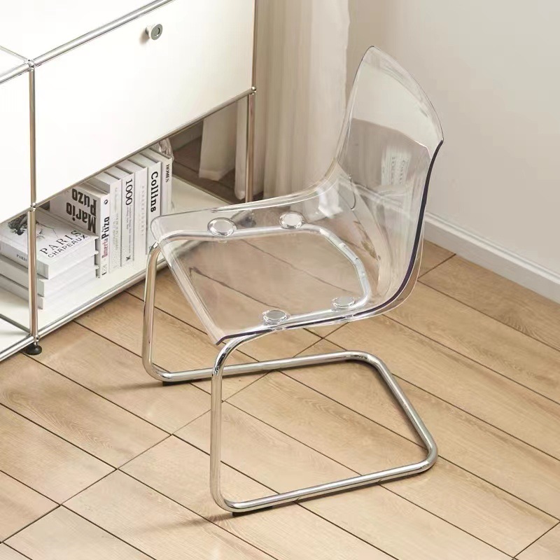 Silla de comedor nórdica redins silla respaldada transparente pequeña casa simple asiento de comedor moderno