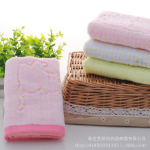 无捻纱棉毛巾可爱猫咪色织提花柔软小方毛巾幼儿园小礼品面巾