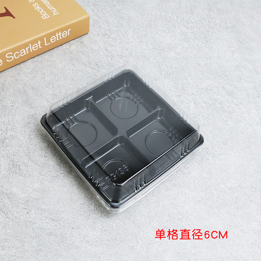 Caja de Mochi Cuatro Cápsulas Seis Cápsulas de Mochi Xue Mei Niang Yema de huevo Pastelería de plástico transparente para hornear Caja de embalaje desechable image 6