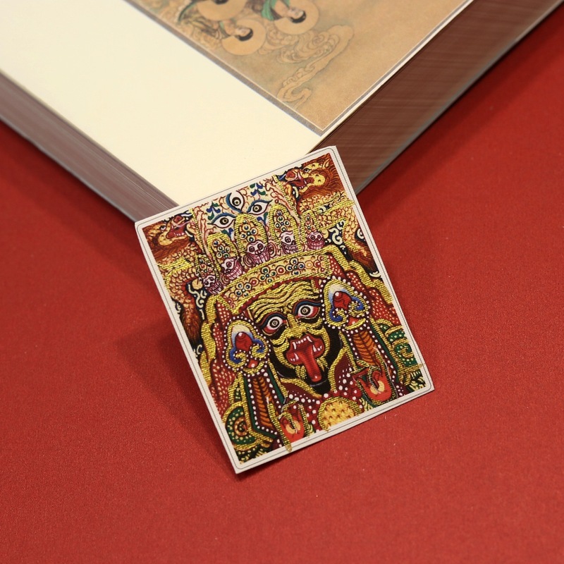 手描きの金のチベットタンカ絵画コアハート前世と現在のザキラムグリーンタラとマラパラ卸売|undefined