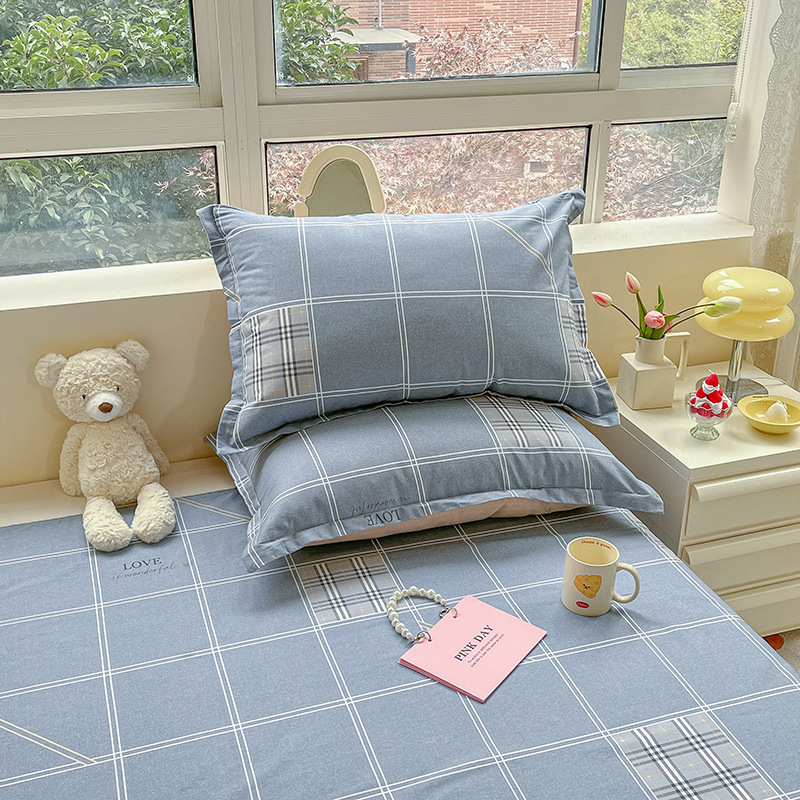 Funda de almohada fresca pequeña de algodón puro Un par de fundas de almohada para el hogar individuales 48x74cm Funda interior de núcleo de almohada de algodón Student 4